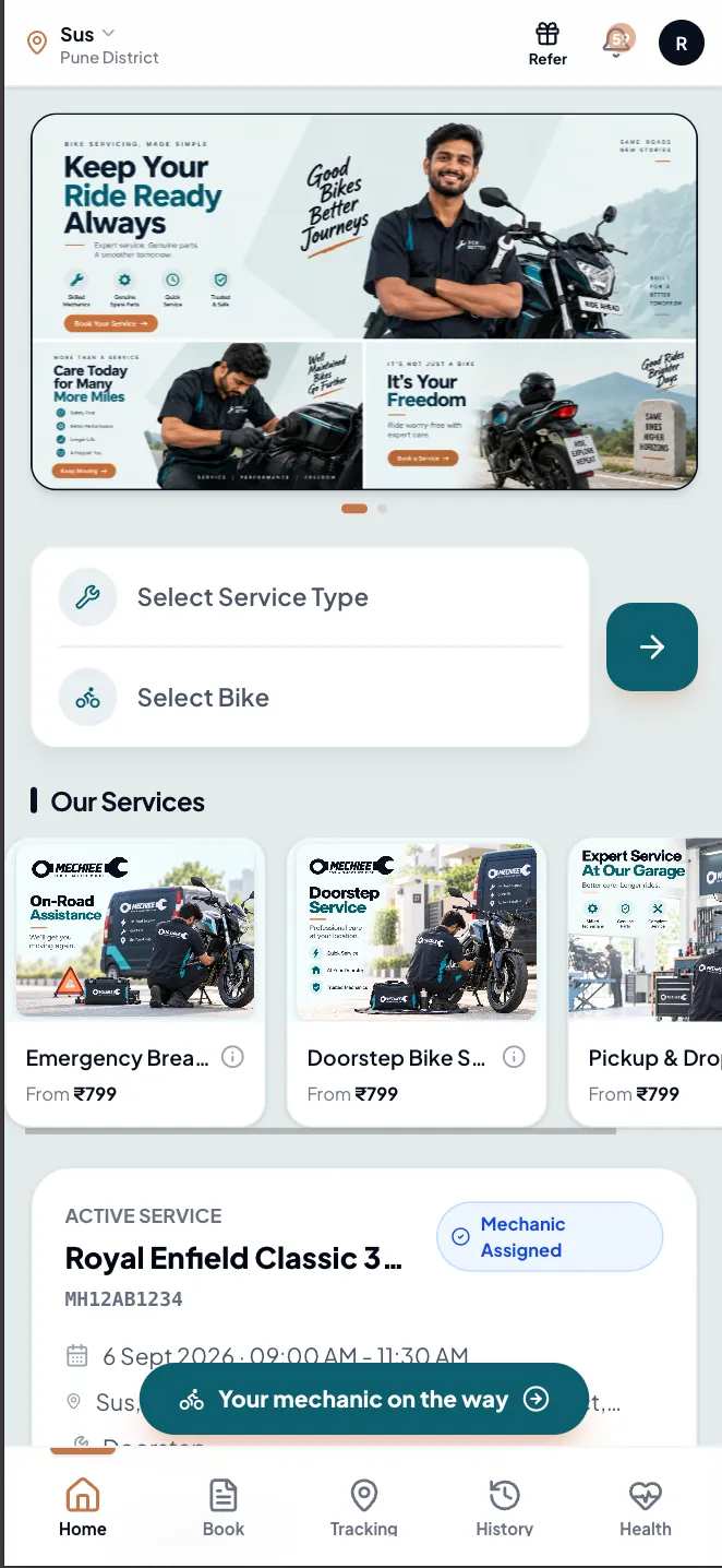 Right On Your Home Screen — Mechiee app