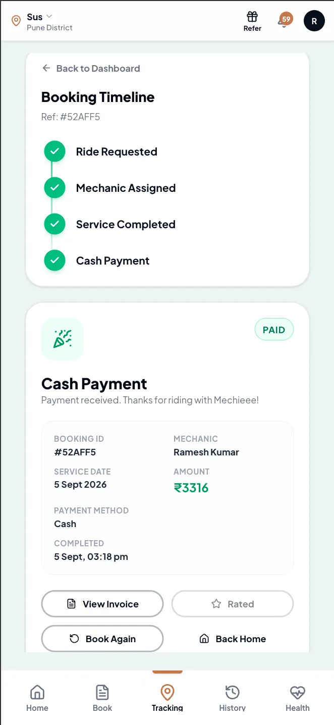 Pay & You're Done — Mechiee app